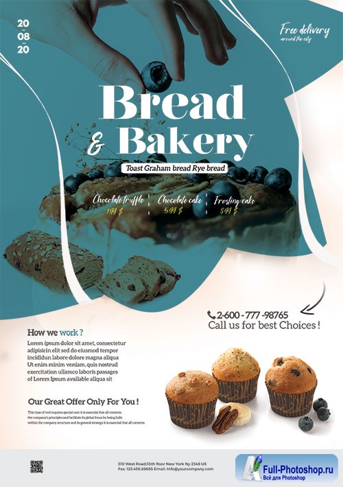 Bakery & Cupcake  - Premium flyer psd template