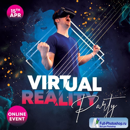 Virtual Party - Premium flyer psd template
