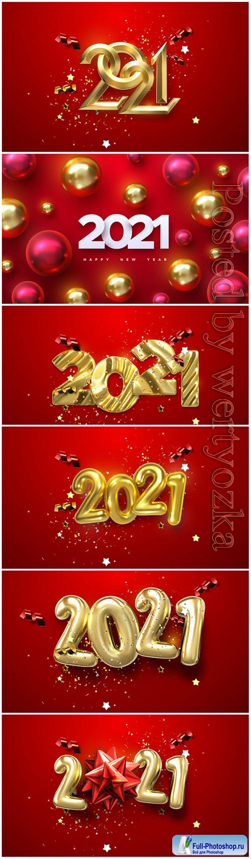 Vector numbers 2021 for new year illustration