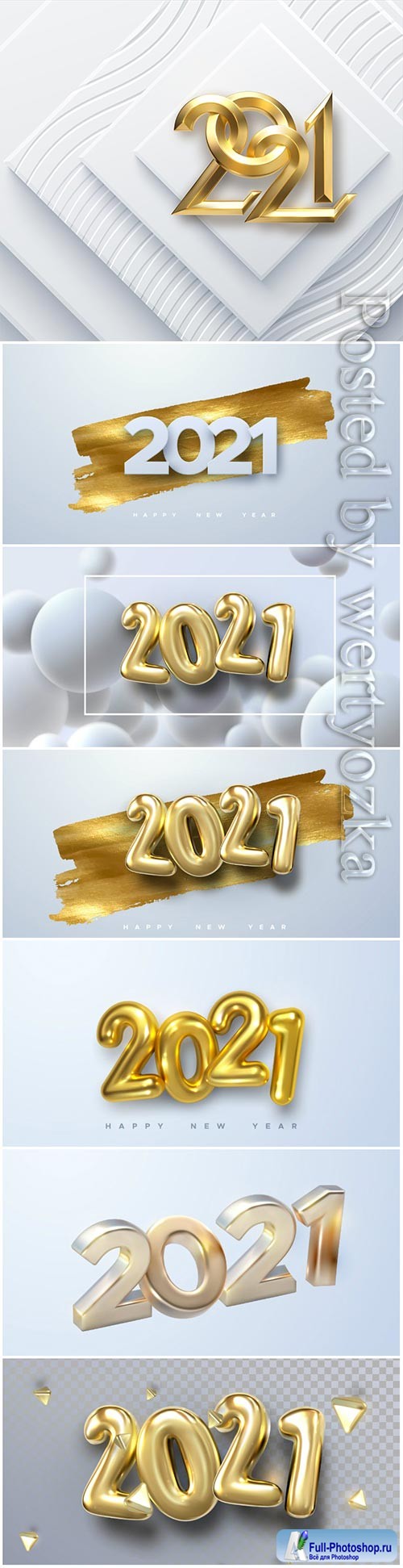 Elegant numbers 2021 for new year vector illustration