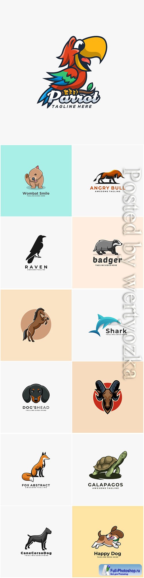 Animals and birds logos in vector vol 4