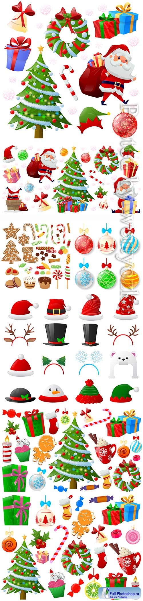 Cartoon colorful christmas element vector