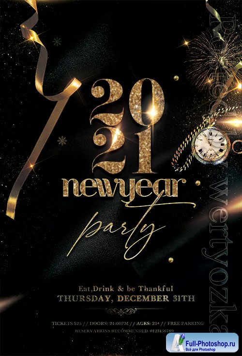 New Years Eve Event Flyer PSD Template