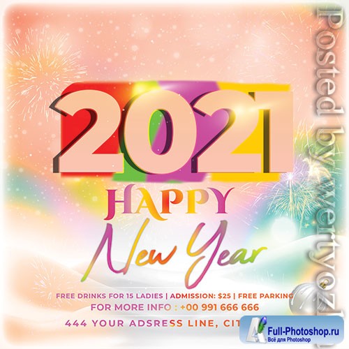 New Year 2021 Flyer PSD Template