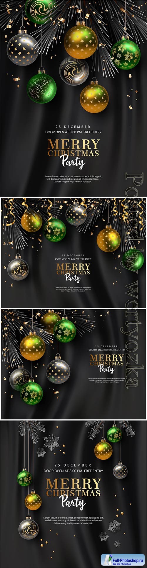Christmas and new year party vector poster