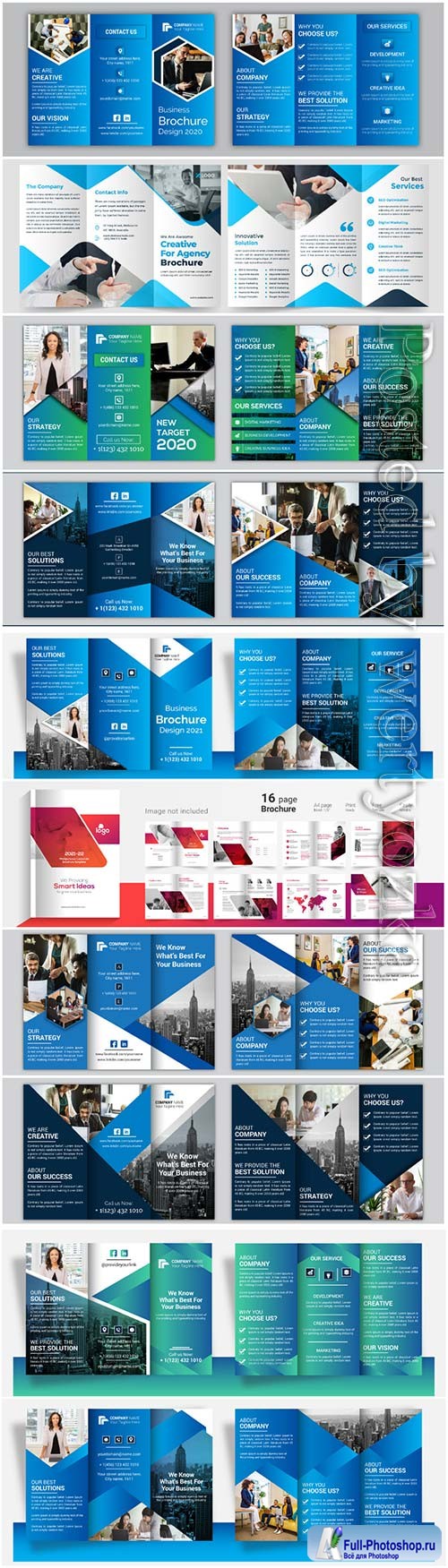 Vector set business brochure design template