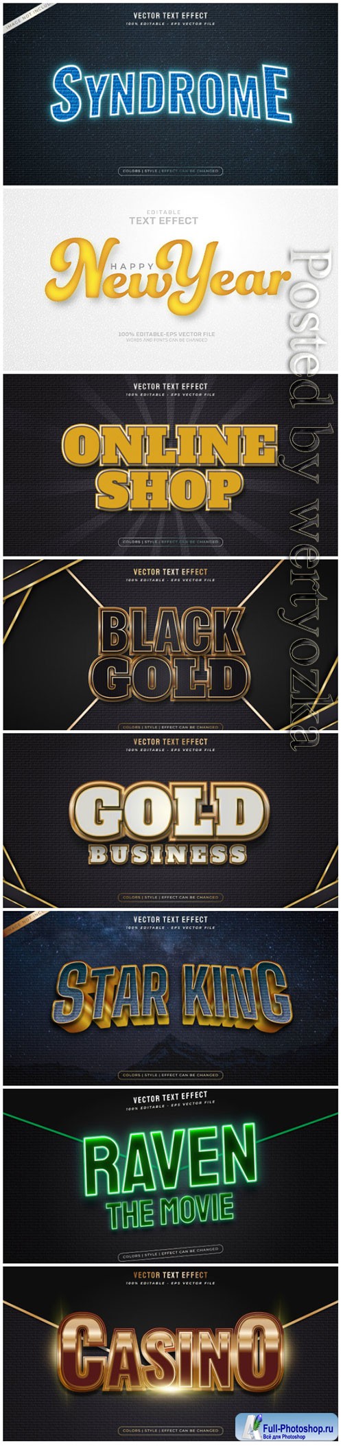 3d editable text style effect vector vol 11