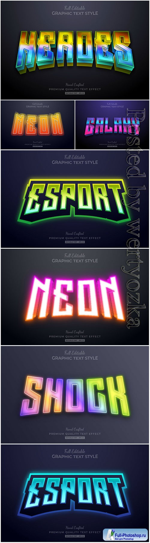 3d editable text style effect vector vol 21