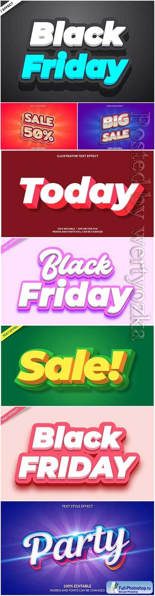 3d editable text style effect vector vol 46