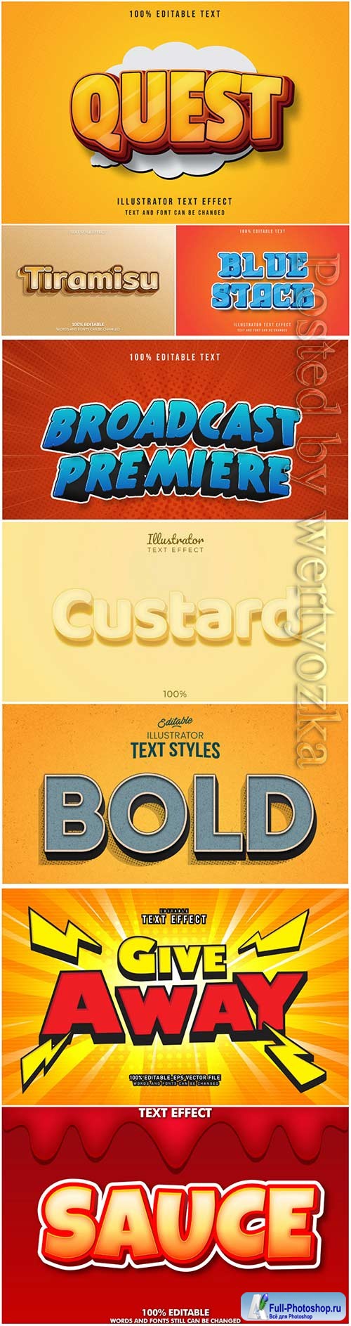 3d editable text style effect vector vol 52