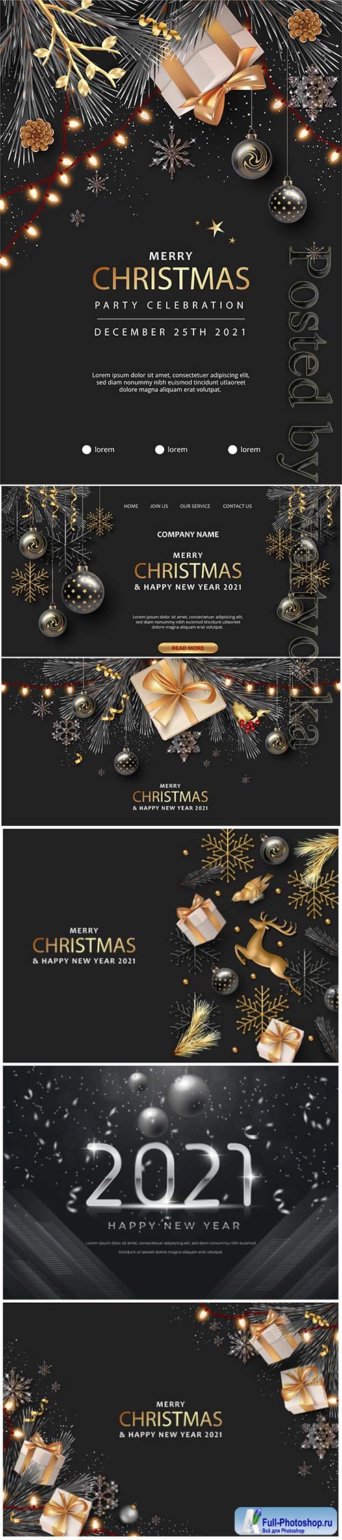 New year and Christmas party vector poster