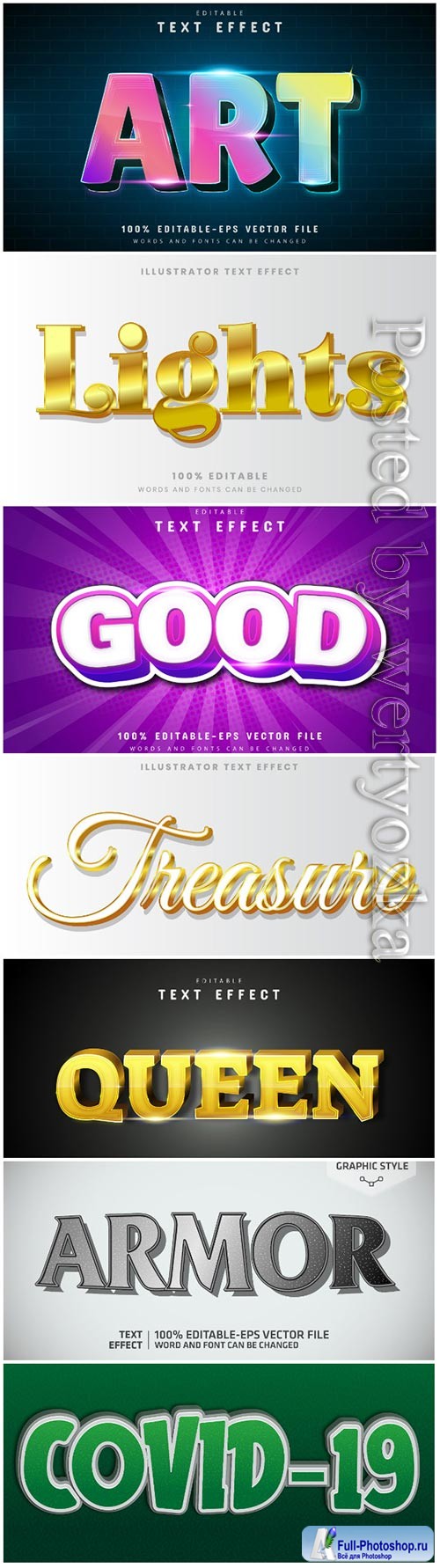 3d editable text style effect vector vol 78