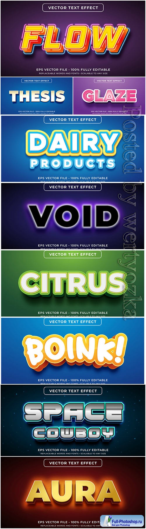 3d editable text style effect vector vol 103