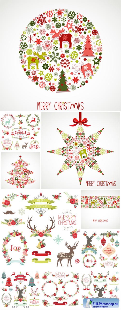 New Year and Christmas illustrations in vector 31