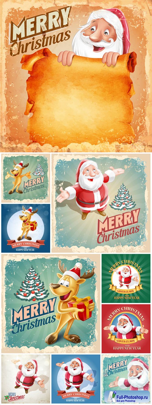 New Year and Christmas illustrations in vector 32