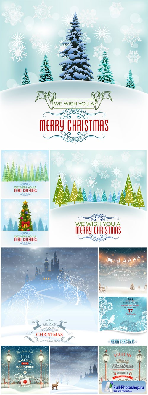 New Year and Christmas illustrations in vector 29