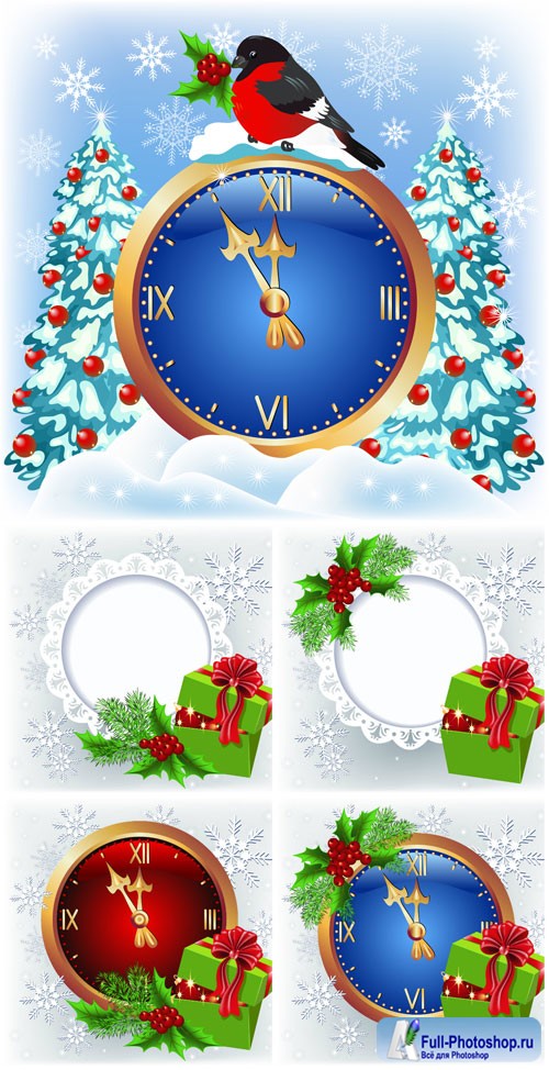 New Year and Christmas illustrations in vector 16