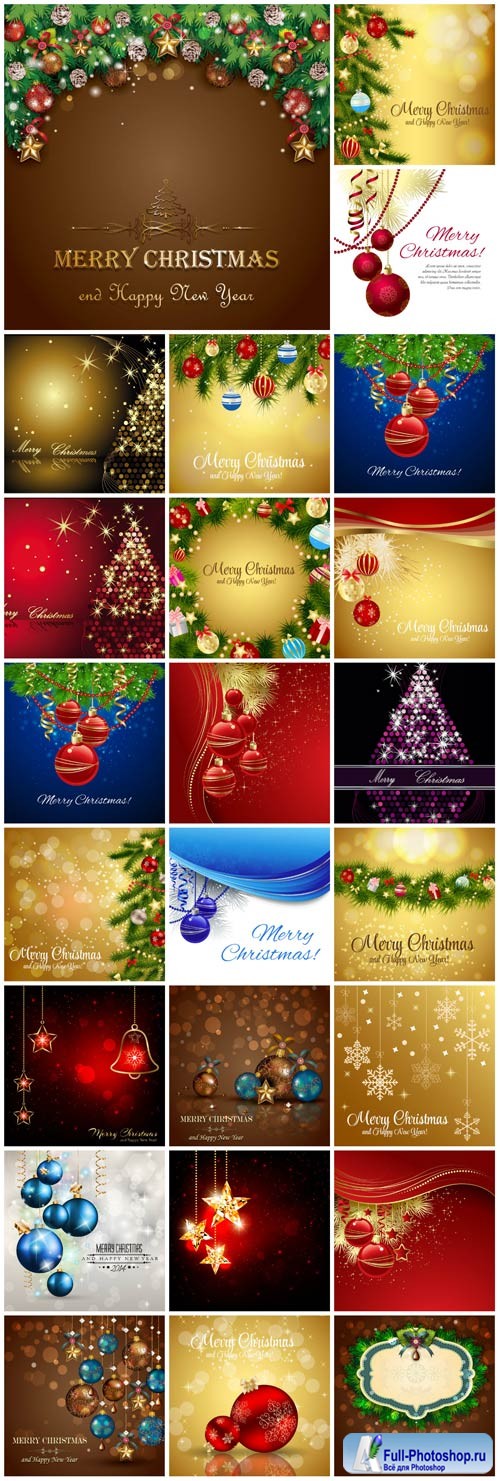 New Year and Christmas illustrations in vector 19