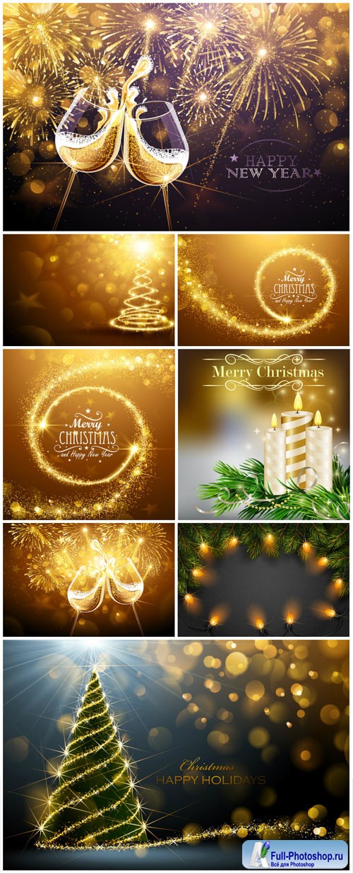 New Year and Christmas illustrations in vector 14