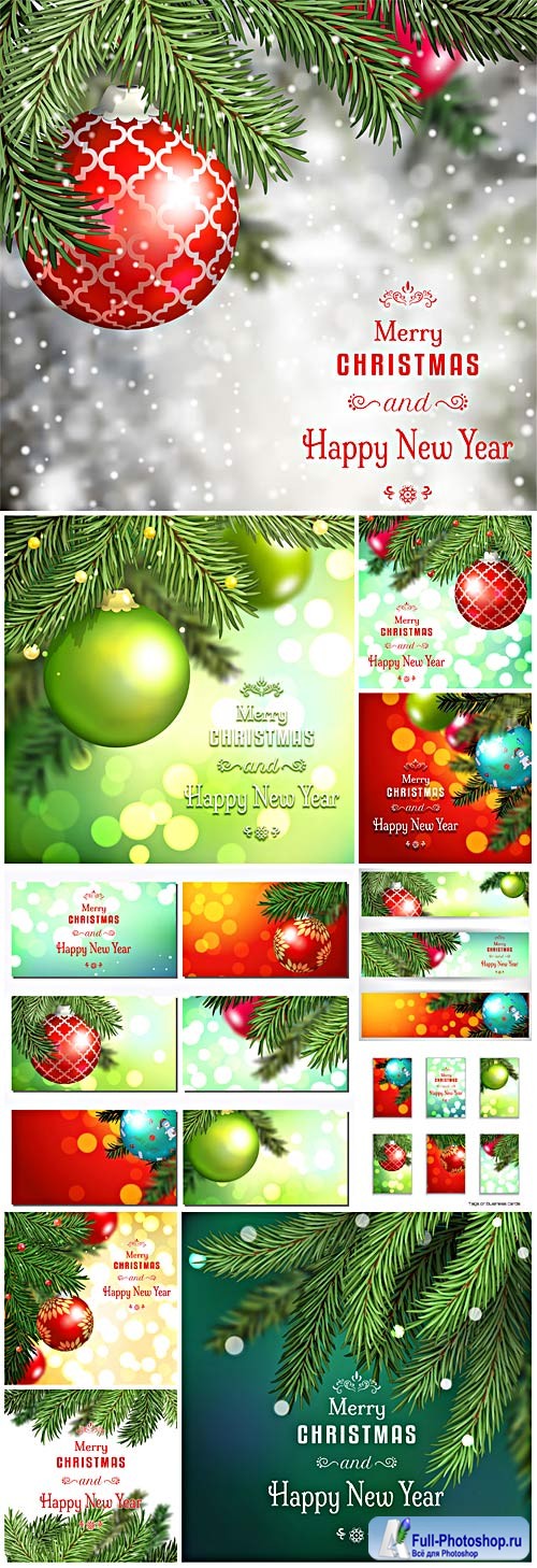 New Year and Christmas illustrations in vector 12