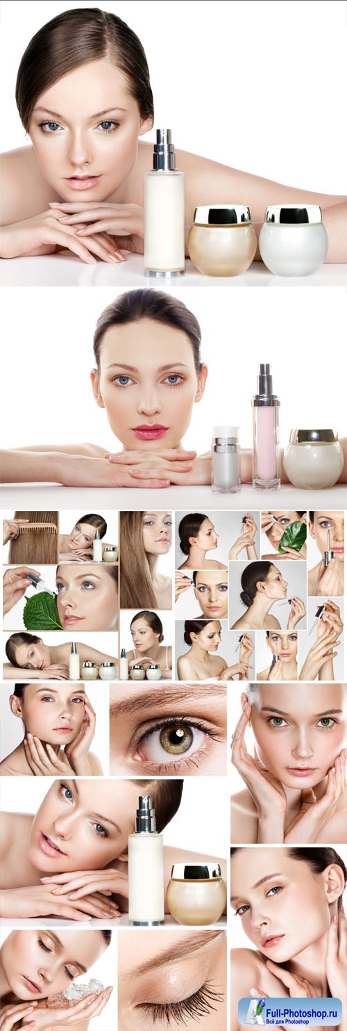 Girls and cosmetics stock photo