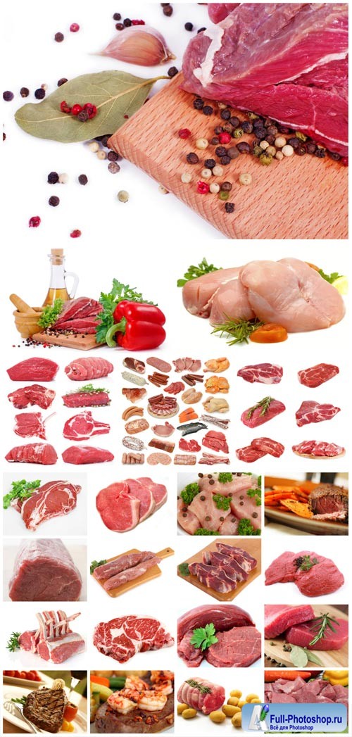 Fresh poultry and pork stock photo