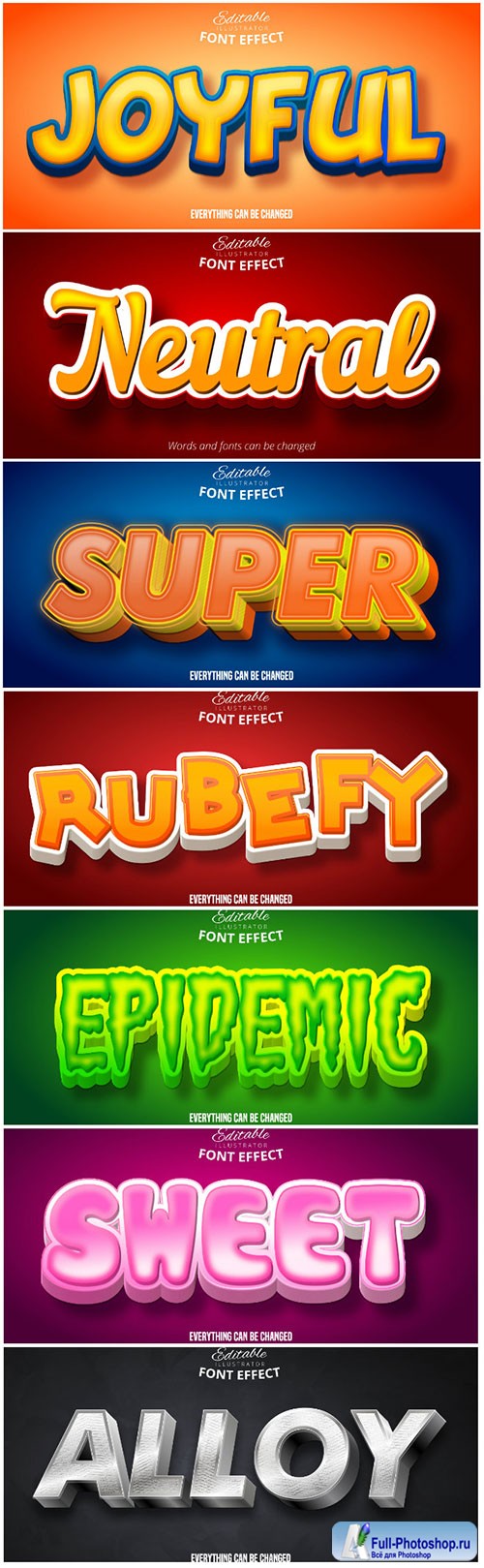 3d editable text style effect vector vol 114