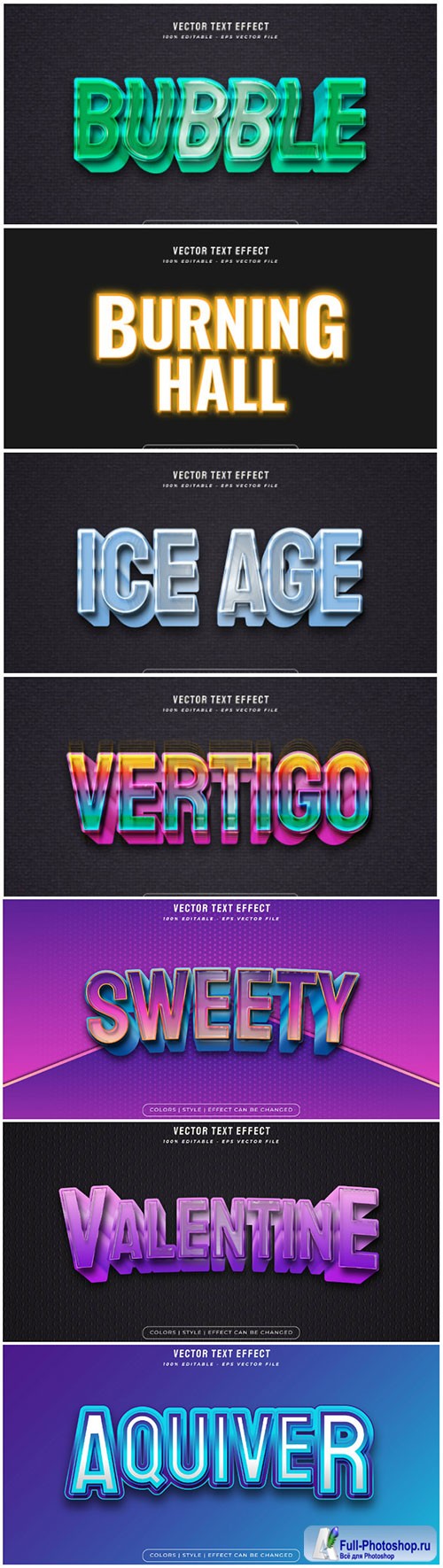 3d editable text style effect vector vol 136