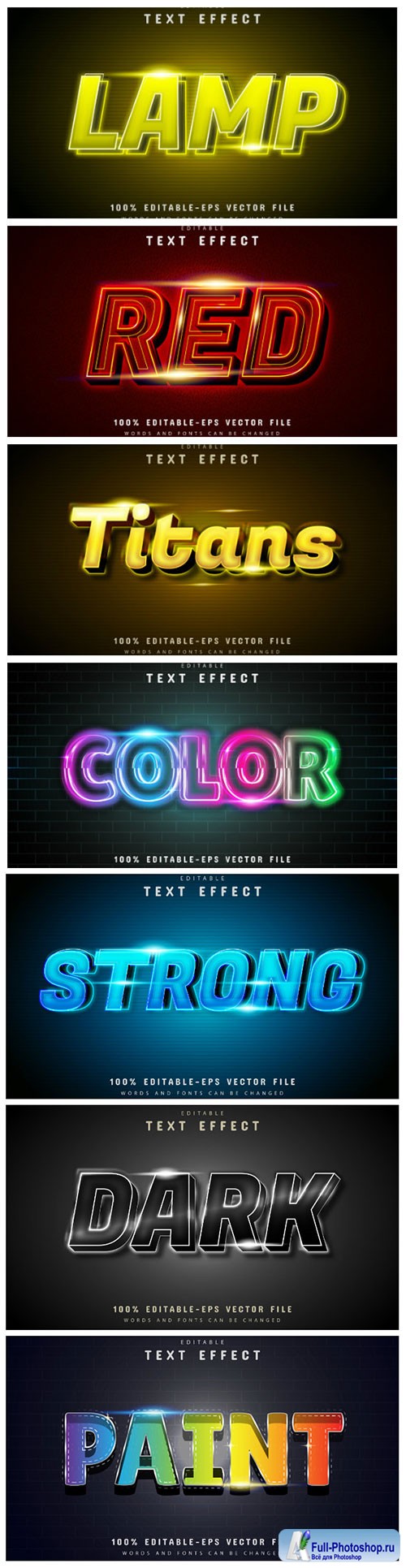 3d editable text style effect vector vol 142