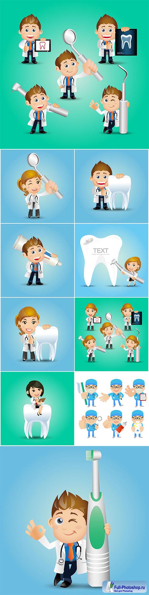 People vector set profession dentist