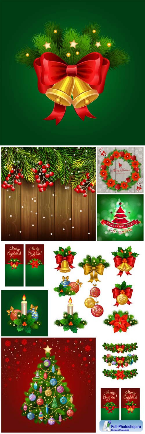 New Year and Christmas illustrations in vector 51