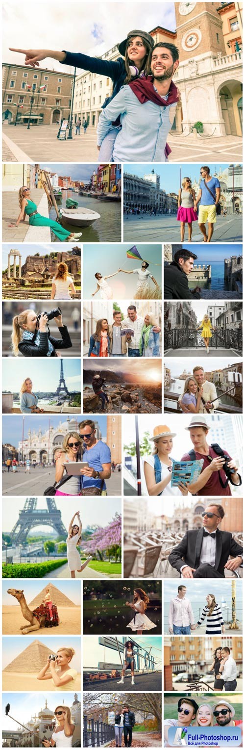 Travel, people on vacation stock photo