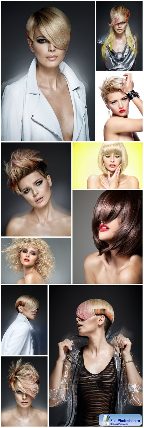 Fashion women hairstyles stock photo