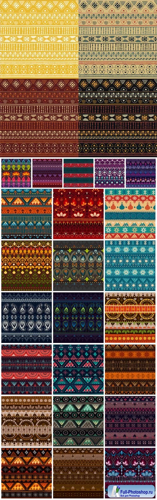 Multicolored seamless texture with ornaments in vector