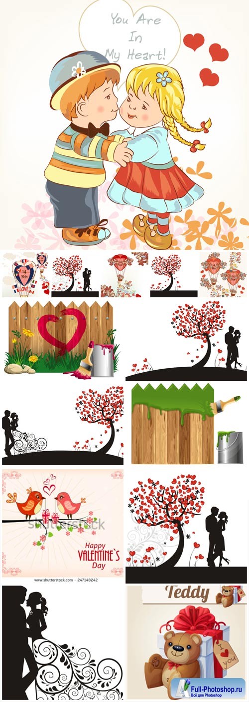 Couples in love, valentine's day in vector