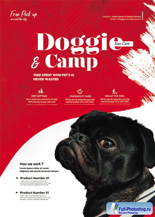 Pet Daycare Flyer PSD Template