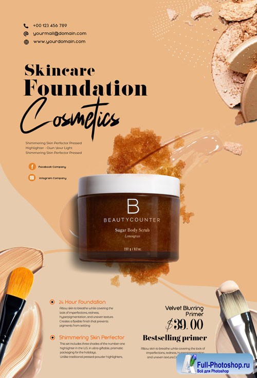 Beauty Care Products PSD Flyer Template