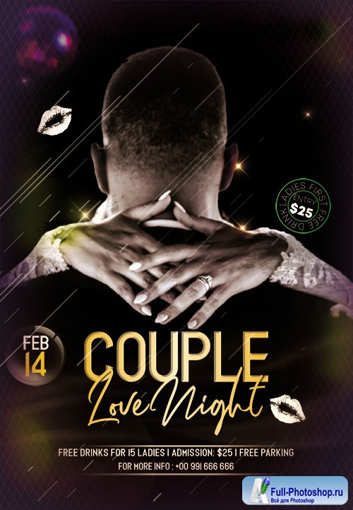 Couple Love Night PSD Flyer Templates