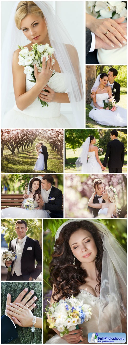 Beautiful bride and groom stock photo
