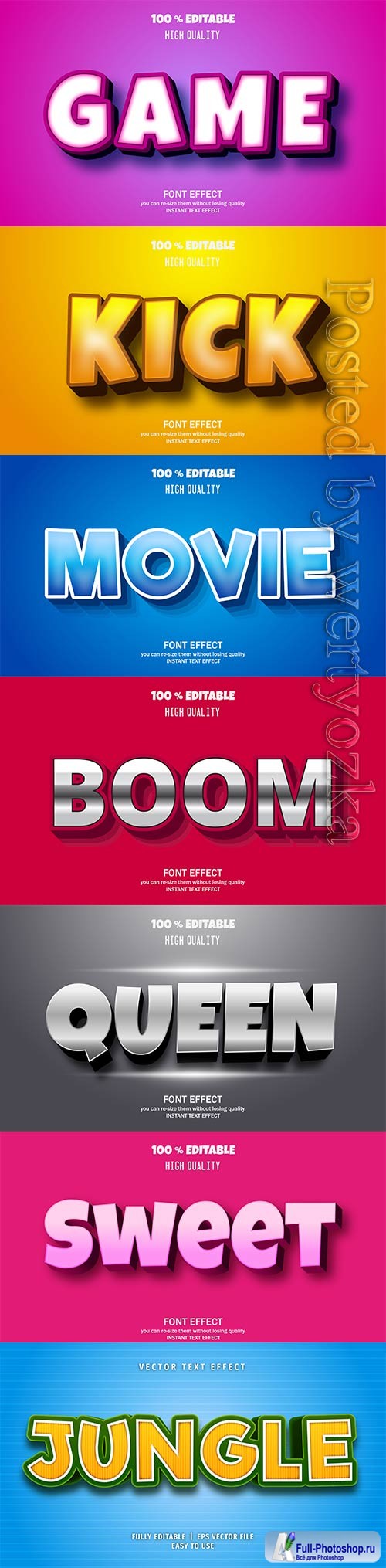 3d editable text style effect vector vol 218