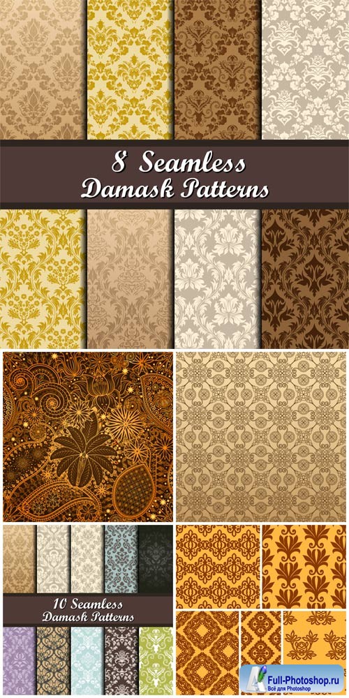 Damask seamless texture in vector