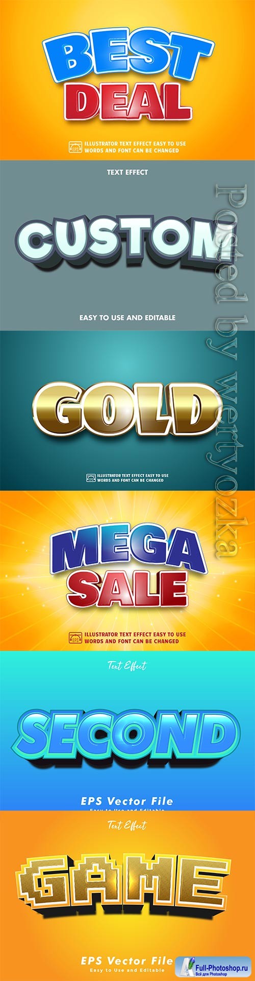 3d editable text style effect vector vol 232