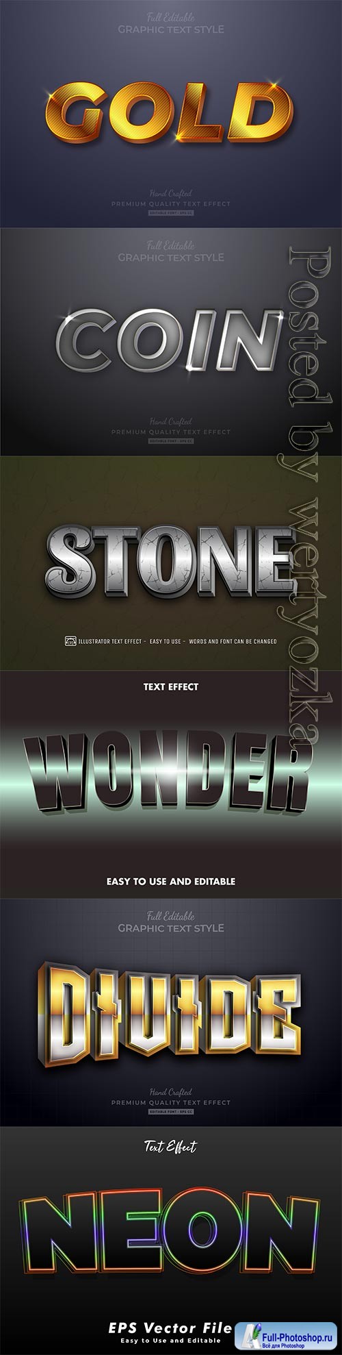 3d editable text style effect vector vol 233