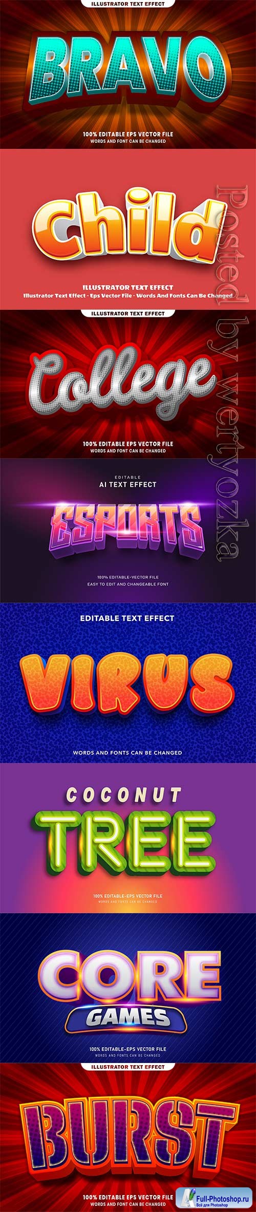 3d editable text style effect vector vol 251