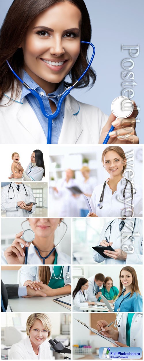 Female doctors with a smile on her face stock photo