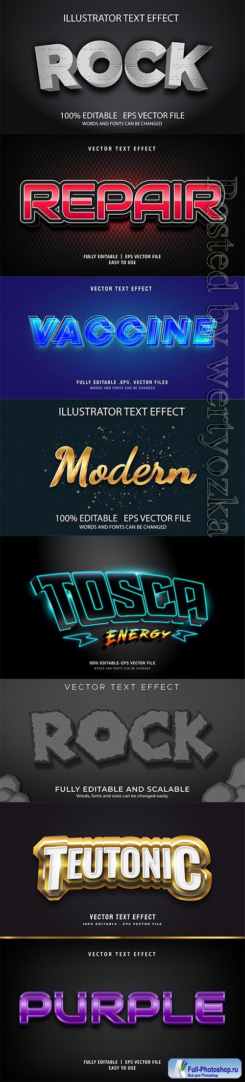 3d editable text style effect vector vol 264