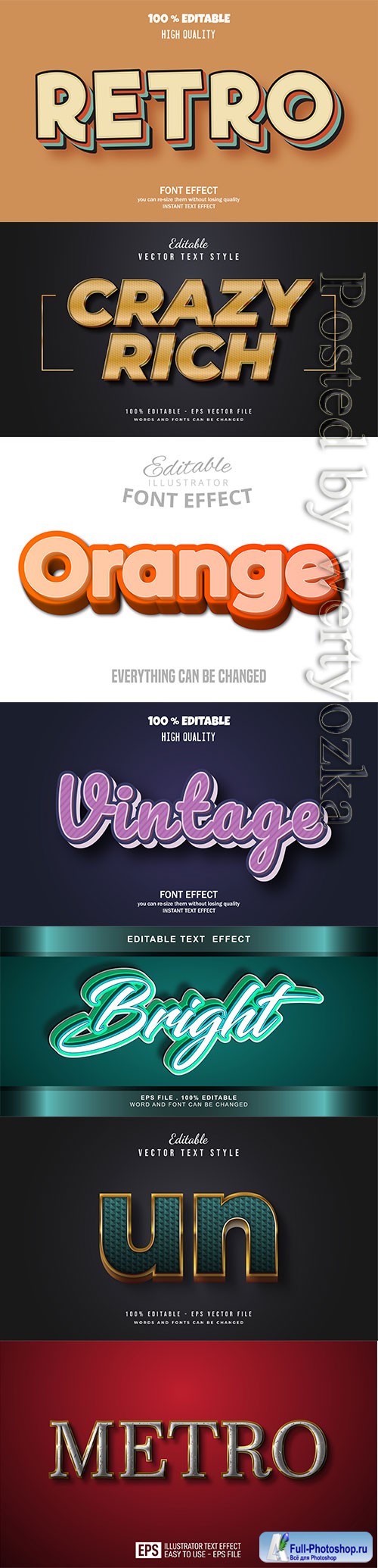 3d editable text style effect vector vol 262