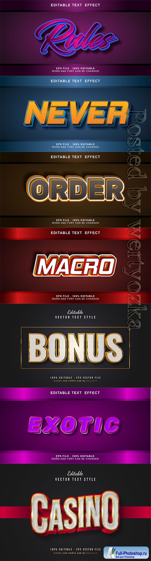 3d editable text style effect vector vol 261