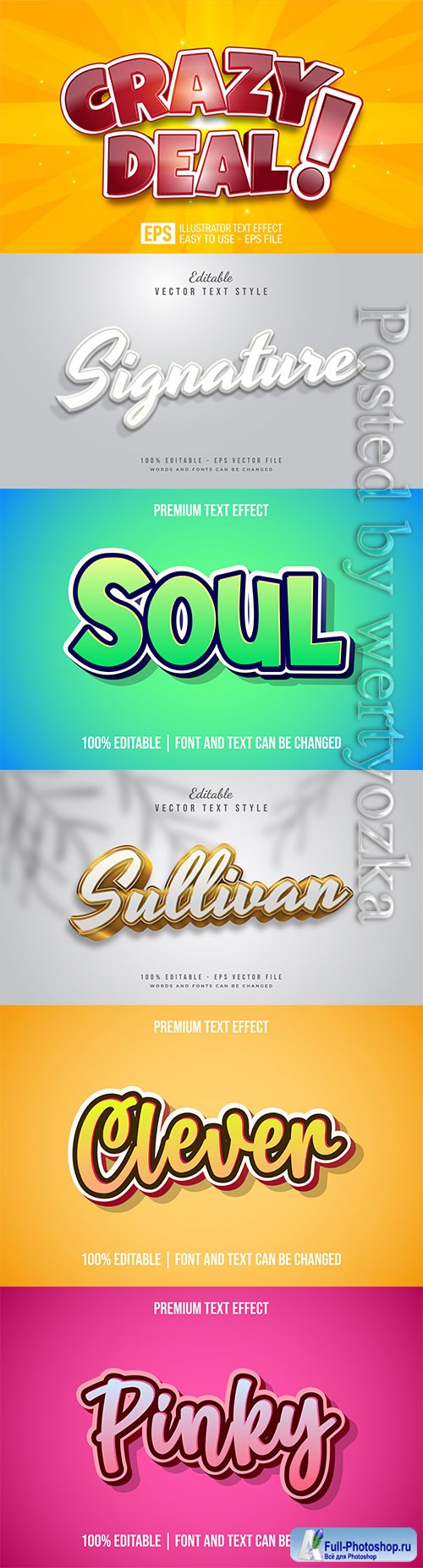 3d editable text style effect vector vol 260