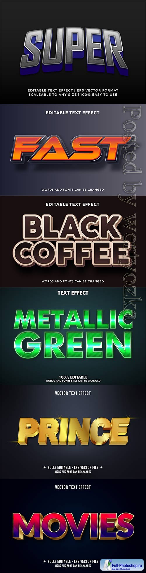 3d editable text style effect vector vol 276